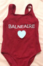 范德安（BALNEAIRE）高端小红心系列女童连体泡温泉防晒度假泳衣训练 苹果红 120 实拍图