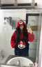 REJIP情侣连体睡衣男女秋冬天季珊瑚绒网红风可爱卡通法兰绒家居服套装 JSZ-A009马里奥(男女同款) XL 实拍图