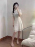 艾柔丹改良旗袍夏季新款连衣裙女装中国风复古时尚气质温柔风女士裙子 米白色 M 晒单实拍图