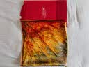 达芬奇密码教师节礼物送老师真丝丝巾女士100%桑蚕丝红色围巾披肩送妈妈礼物 塞上深秋 实拍图