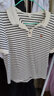 红蜻蜓纯棉短袖t恤女2025新款夏季条纹显瘦宽松遮肉洋气别致女士上衣 黑色条纹短袖 M 【建议90-105斤】 实拍图