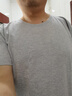 欧替西【两件装】纯棉纯色短袖T恤男同款全棉圆领打底衫潮半袖重磅厚实 灰色+灰色 4XL【建议穿170-180斤】 实拍图