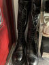 BEAUTODAY真皮高筒靴女鞋2025新款冬季黑色增高骑士靴长筒靴百搭显瘦靴子女 经典黑 39 实拍图