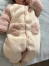 戴维贝拉（DAVE＆BELLA）婴儿睡衣新生儿连体衣男宝爬服女宝衣服0-3个月秋冬新款外出服 灰粉色【DB4237051】 66cm （建议身高59-66cm） 实拍图