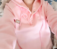 喜诗莱卫衣女连帽2025春秋新款小清新韩版学院风宽松慵懒风小个子套装女 粉色卫衣+灰休闲裤 881# S 建议80-95斤 实拍图