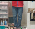 逸阳高腰直筒牛仔裤秋冬新款宽松显瘦原色烟管裤 冬款-深蓝色 28 /二尺一 实拍图