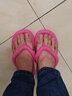 果洛菲（GUOLUOFEI）夏季踩屎感EVA人字拖男沙滩平底凉鞋防滑浴室拖鞋女 玫红 38-39 实拍图