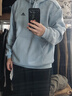 adidas情侣加绒加厚宽松连帽长袖套头卫衣男女秋冬阿迪达斯轻运动 蓝色/黑色   M 实拍图