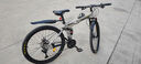 凤凰（Phoenix）可折叠山地车自行车成人男女新款式学生12到18岁变速越野软尾单车 辐条轮/双避震【密封全轴承】钢架肖灰 27.5寸-30速【身高168-198cm】 实拍图