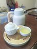 凝雅 陶瓷简约日式储水干泡盘家用办公茶盘迷你竹制现代功夫茶具托盘 日月梅子青(小号20cm) 实拍图