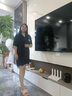 俞兆林冰丝睡裙女夏季薄款短袖夏天性感蕾丝可外穿女士睡衣家居服 NSXER-6680黑色 L (建议100-120斤） 实拍图