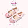 芭比童鞋春秋儿童皮鞋可爱撞色女童公主风小皮鞋时装鞋DA6039粉色30码 实拍图