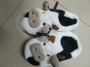 细细条 全包跟可爱小奶牛棉拖鞋男女冬季情侣室内保暖毛绒绒软底居家鞋 全包跟款白色 40-41 （适合39-40的脚） 实拍图