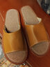 果洛菲亚麻拖鞋男女款四季情侣室内防滑棉麻布地板凉拖 褐黄色 44/45  实拍图