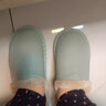 哲烨牛皮面防水秋冬季家用棉拖鞋女士室内缝制厚底情侣带绒居家保暖男 薄荷绿 38-39 (270mm) 实拍图