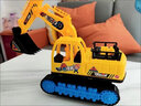 大号工程车惯性挖土机车宝宝挖挖机挖掘车玩具钩机儿童户外玩具 大号【四轮】蓝色 实拍图