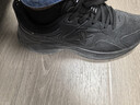 特步男子跑步鞋运动鞋轻便减震防泼水革面跑鞋黑色 实拍图