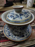 八千行青花汝窑三才盖碗茶具一人用高级陶瓷盖碗三件套功夫泡茶碗泡茶杯 实拍图