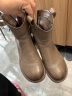 百思图冬季商场新款复古及踝时装靴加绒真皮女短靴GD002DD3 棕色 38 晒单实拍图