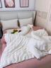 无印良品雕花獭兔绒四件套牛奶绒床上四件套床单法兰绒被套200*230cm奶白 实拍图