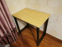 京楷 电脑桌台式家用学习桌笔记本钢木桌写字书桌现代简易简约长条桌子 原木纹黑架单桌(80*50*73cm) 实拍图