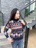 施洛澜（SINO LOVE）加厚毛衣女装秋冬2025新款宽松针织上衣洋气半高领打底衫慵懒外穿 藏青色 均码 建议90-135斤 实拍图