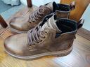 意尔康真皮马丁靴男秋冬新品雪地靴英伦休闲皮靴百搭潮流工装加绒棉鞋男 E54301699咖啡/浅棕 41 实拍图