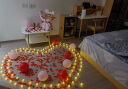 企米 求婚布置室内LED电子蜡烛灯 520情人节装饰表白室内房间生日装饰 浪漫爱心之路100只电子蜡烛 实拍图