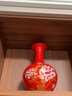 傲世景德镇陶瓷器红色花瓶工艺品客厅摆件家居博古架装饰品瓷瓶摆设 大号中国红牡丹赏瓶+底座 实拍图