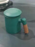 鼎艺陶瓷茶水分离杯办公室大容量马克杯水杯泡茶杯带盖杯子可定制logo 慕色 三件杯-绿色 实拍图