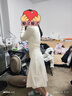 妮缕 针织连衣裙女秋冬季新款小个子内搭中长款毛衣裙V领性感打底裙子 米白色 均码 实拍图