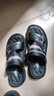 卡帝乐鳄鱼新款男凉鞋2025夏季真皮男士软底防滑两用外穿拖鞋防臭防水沙滩鞋 黑色 40 实拍图