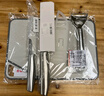 拜格不锈钢水果刀家用切水果多功能瓜果刀厨师专用小刀防锈刀具 全钢三件套+菜板【送两款刀套】 实拍图