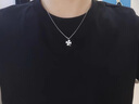 沃莎斐品牌四叶草项链女气质小清新吊坠锁骨颈链时尚饰品生日礼物送女友 四叶草白金色项链粉钻 实拍图