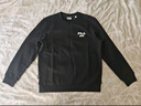 斐乐（FILA）官方男子加绒保暖卫衣秋冬季时尚休闲简约圆领套头衫长袖上衣男装 正黑色-BK S 实拍图