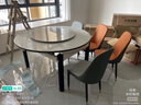 丰舍 餐桌 可变圆桌伸缩折叠实木岩板餐桌椅组合现代轻奢餐桌餐厅饭桌 黑白色-雪山白岩板-101皮椅 【1.35米】 一桌4椅 实拍图
