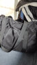 旅行包防水男女多功能单肩包手提包大容量行李袋健身多功能折叠衣物收纳袋可套拉杆箱旅游用品 炭黑色 实拍图