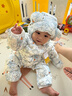 巴拉巴拉童装婴儿连体衣轻薄羽绒服宝宝衣服2025冬装抱衣爬服男童女童萌趣 白蓝色调-白鸭绒 100 cm-充绒量53g 实拍图