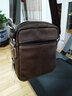 牛船长皮具BULLCAPTAIN中青年男士单肩斜挎包 头层牛皮休闲跨肩收银生意包 深棕色 实拍图