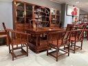 安邸红木家具 非洲花梨（学名:刺猬紫檀）茶几桌实木茶桌功夫茶桌茶台新中式茶桌椅组合 1.68茶桌+1大官帽椅+4圈椅 实拍图
