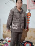 安颜睡衣男冬季加厚爸爸中老年棉袄三层夹棉法兰绒保暖加绒家居服套装 8819咖色鹰 2XL 一135斤-160斤 三层加厚 实拍图