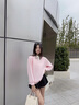 La Chapelle Sport拉夏贝尔polo领卫衣女春秋季宽松百搭休闲学院风撞色华夫格上衣服 奶白色(甜品熊胸标) M /165(推荐100-115斤) 实拍图