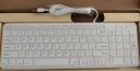 航世（BOW）HW156S-A键盘 有线键盘 办公键盘 超薄便携 96键 台式笔记本键盘 巧克力按键 白色 实拍图