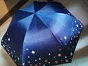 天堂伞黑胶防紫外线遮阳伞清新晴雨伞三折防晒伞折叠伞超轻两用太阳伞 樱花物语（黛蓝色） 实拍图