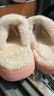 朴西冬季防水可拆卸棉拖鞋女士保暖室内厚底防滑可外穿 浅粉 40-41 实拍图