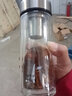 万象双层玻璃杯男女士商务办公泡茶杯加厚大容量便携车载隔热防烫水杯 V49RL钛银色-礼盒装 480ml 实拍图