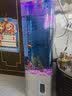 美诺鱼缸客厅半圆型鱼缸屏风大中小型家用落地式玻璃金鱼缸生态免换水 灰色 40*40*138 实拍图