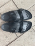 BIRKENSTOCK勃肯德国进口男女款EVA时尚外穿Arizona双扣沙滩拖鞋 黑色窄版129423 37 实拍图