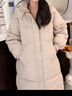 苏彩尼过膝羽绒棉服女2024冬季新款宽松中长款加厚面包服棉衣棉袄外套女 米白色 3XL 实拍图