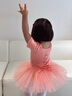 艾舞戈儿童舞蹈服女童练功服秋季可爱蓬蓬纱裙公主芭蕾舞裙幼儿演出服装 【亮片蝴蝶-四层纱】藕粉-短袖 130 实拍图